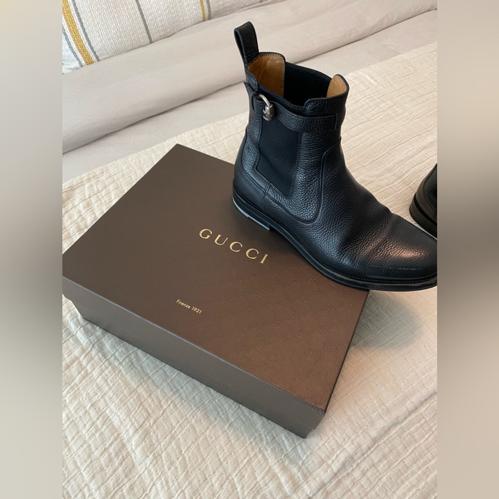 Authentic Gucci Men’s Leather Motorcycle Boot in Black, size 9.5 (like US 10D). - Picture 3 of 8